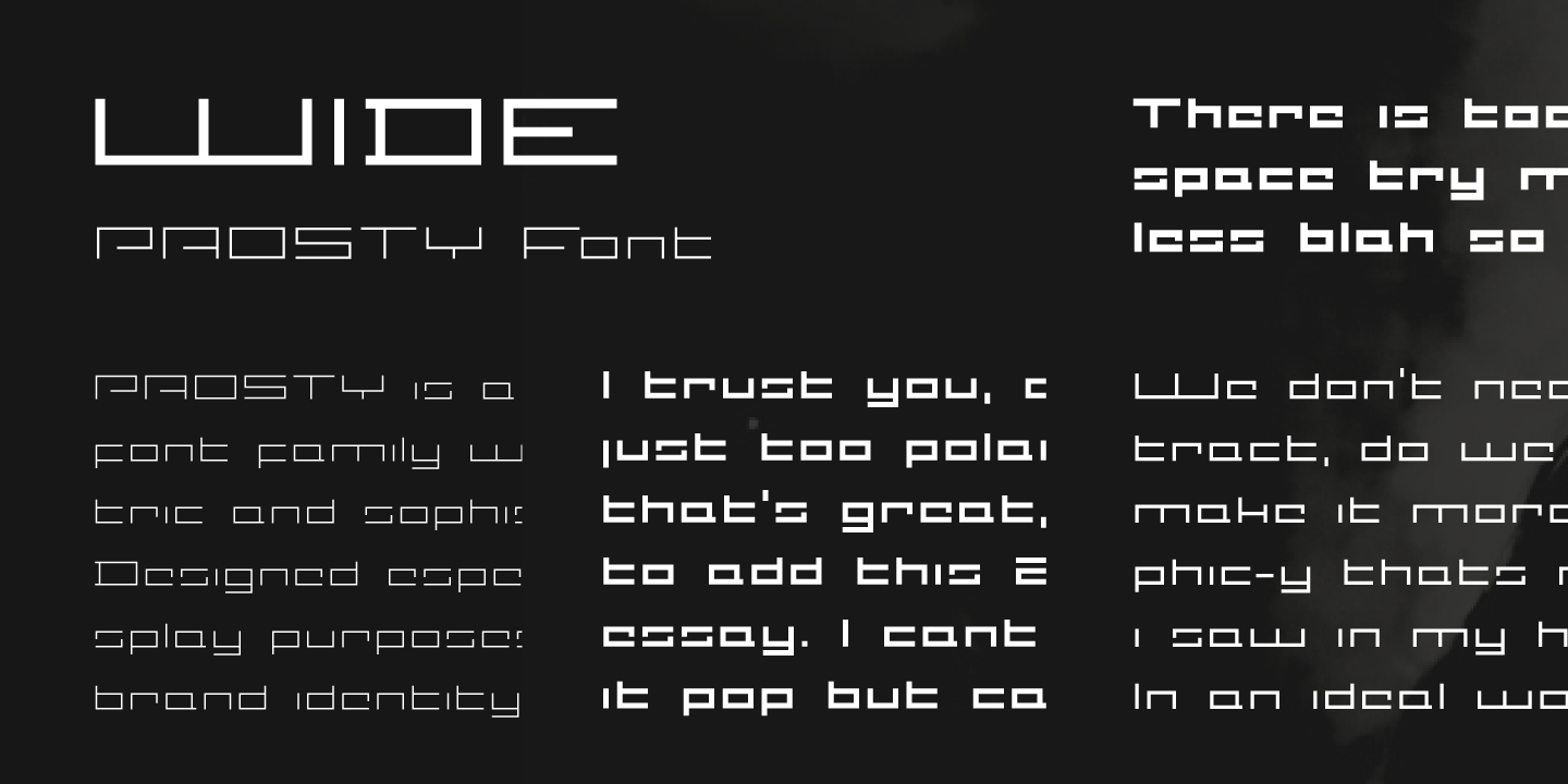 Prosty Extended Light Font preview
